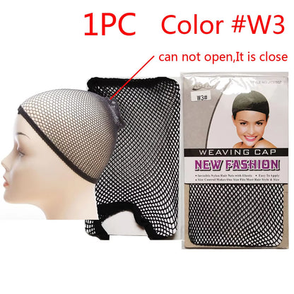 1PC Nylon Hair Net New Stretchable Elastic Hairnets Fashion Mesh Weaving Wig Caps for Women Making Wig Tools