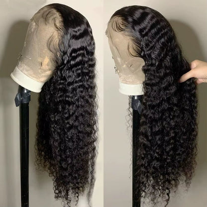 Deep Wave Human Hair Wigs Pre Plucked with Baby Hair 180 Density 13X4 13X6 Lace Front Human Hair Wigs 4X4 Lace Closure Wigs 3 Days Delivery France