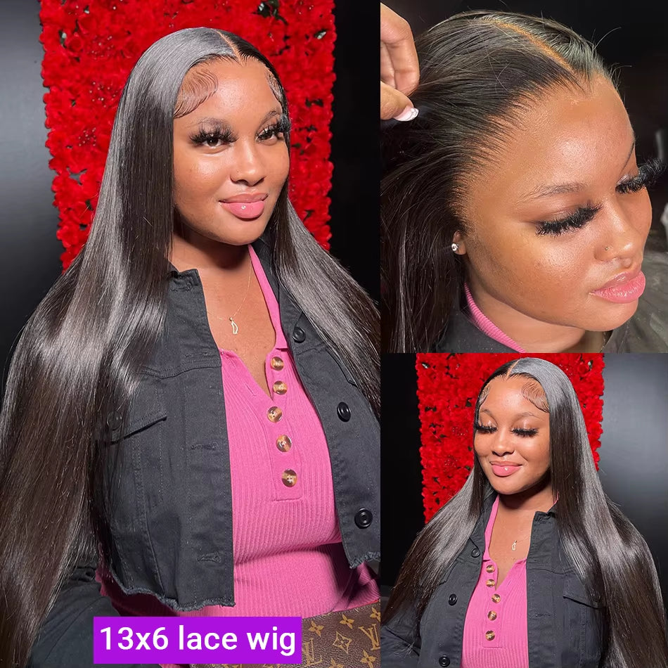 30 40 Inch Bone Straight Lace Front Wigs Human Hair Brazilian 13X4 13X6 Transparent Hd Lace Frontal Wigs for Women