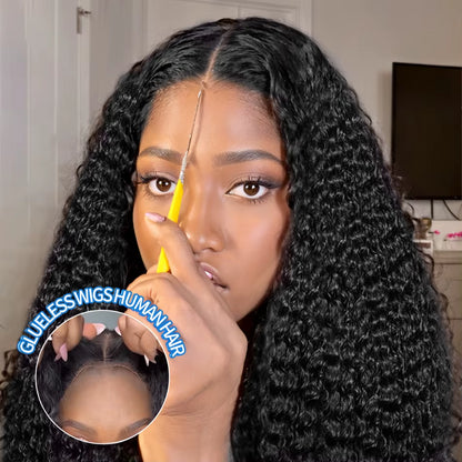 Xcurly Loose Deep Wave Glueless 5X5 Ready to Wear Lace Closure Wig 220% Pre Plucked Water Curly Transparent Human Hair Wigs