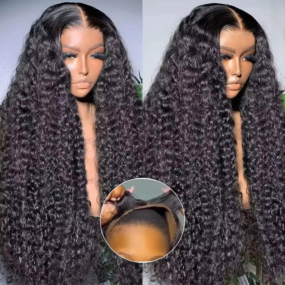 Xcurly Loose Deep Wave Glueless 5X5 Ready to Wear Lace Closure Wig 220% Pre Plucked Water Curly Transparent Human Hair Wigs