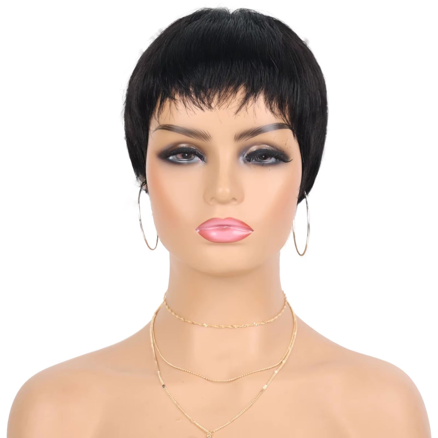 Short Human Hair Wigs with Bangs Short Pixie Wig Human Hair for Women Fashion Full Machine Duby Wig Cheap Black Red Party Wigs