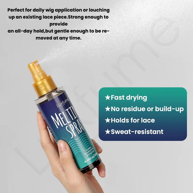 ​120Ml Lace Wig Glue Quick Drying Spray Long Lasting Invisible Lace Natural Melting and Holding Mousse Spray Front Lace Wig Glue