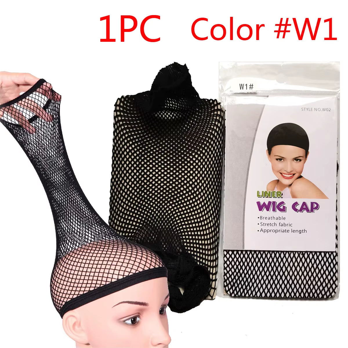 1PC Nylon Hair Net New Stretchable Elastic Hairnets Fashion Mesh Weaving Wig Caps for Women Making Wig Tools