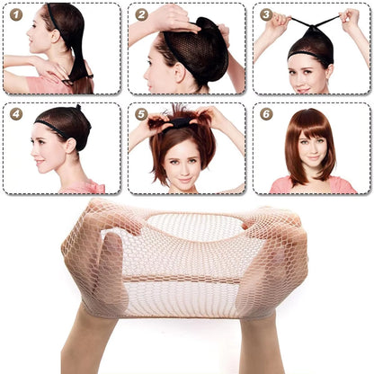 1PC Nylon Hair Net New Stretchable Elastic Hairnets Fashion Mesh Weaving Wig Caps for Women Making Wig Tools